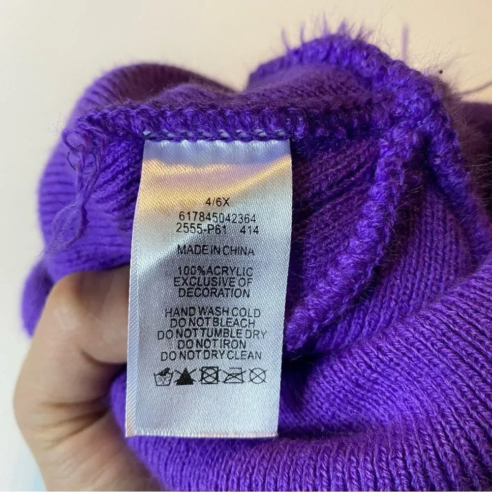 Nike youth girls kids purple pink Cuff beanie Hat 5-10 yrs old